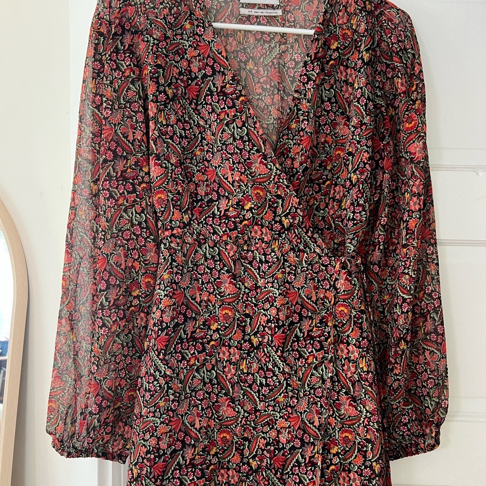 Floral V-Neck Wrap Dress
